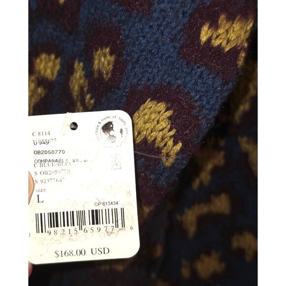 NWT Free People Little Animal Size Large Tunic Sweater Blue Fig Combo - Picture 7 of 9